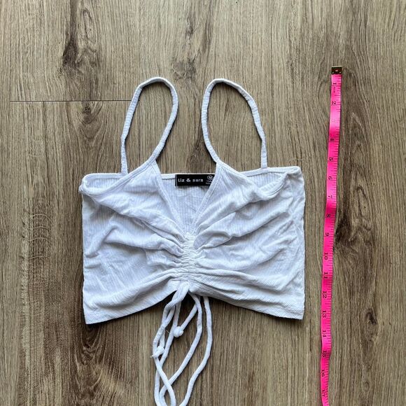 Women's White tie up halter crop top Size Medium - Picture 4 of 4